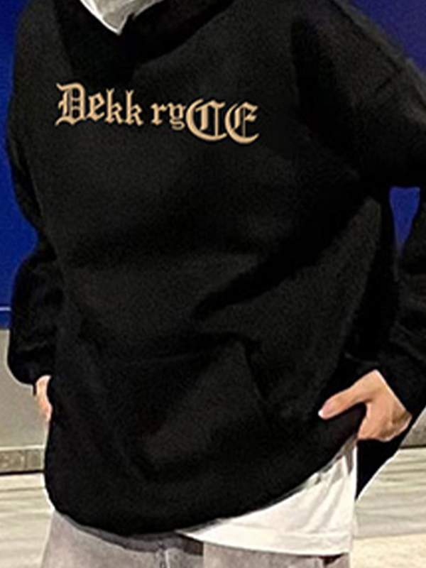 Übergroßer Kapuzenpullover mit Vintage-Buchstabenmuster für Herren