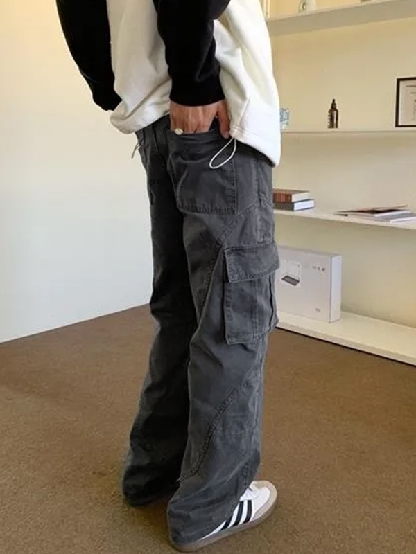 Herren-Cargohose mit mehreren Taschen im Vintage-Look in Distressed-Waschung