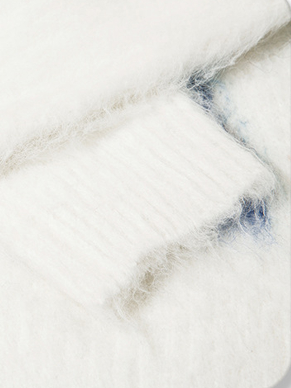 Herren-Rundhalspullover aus Jacquard mit Star-Graffiti-Motiv