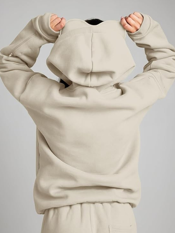 Sweatshirts mit integrierter Augenmaske und mehreren Taschen