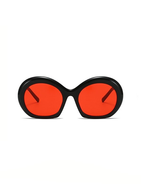 Klobige Y2K-Sonnenbrille mit rundem Rahmen