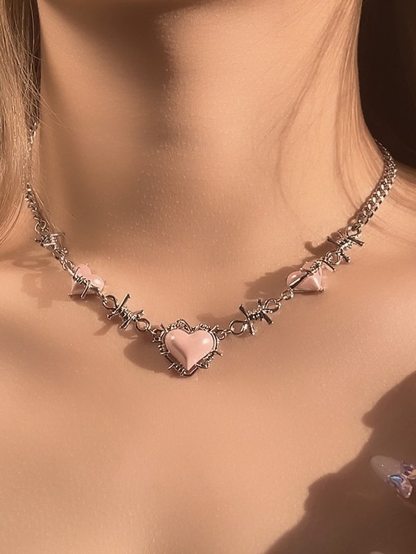 Puffed Herz-Anhänger-Halskette