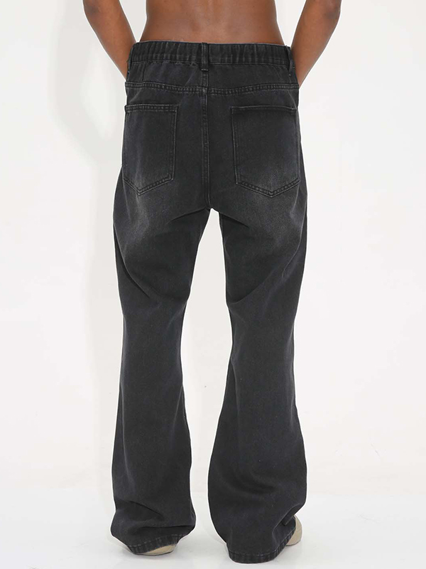 Lockere Jeans im koreanischen Stil mit Gummizug in der hinteren Taille