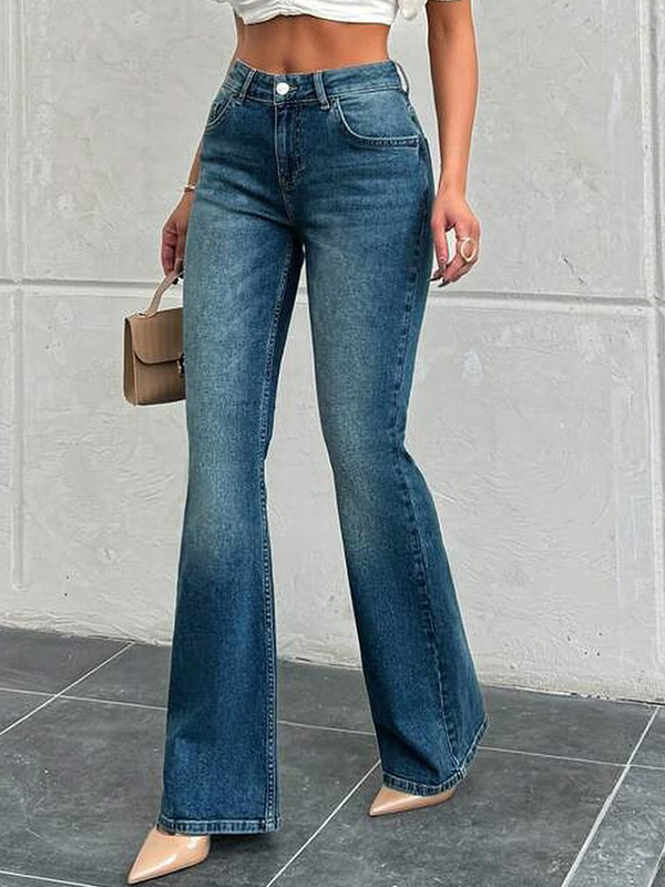 Slim Fit Leicht elastische Schlagjeans