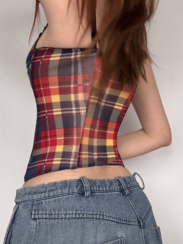 Camisole-Top mit Patchwork-Muster und Spitze im Vintage-Stil