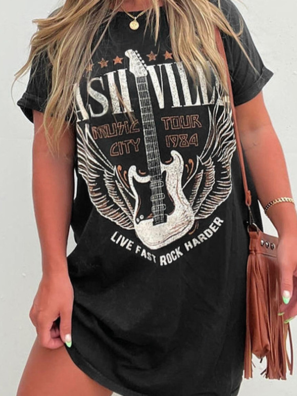 Bedrucktes Minikleid im Cool Metal Style