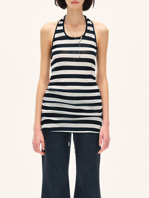 Neckholder-Weste mit breiten Streifen