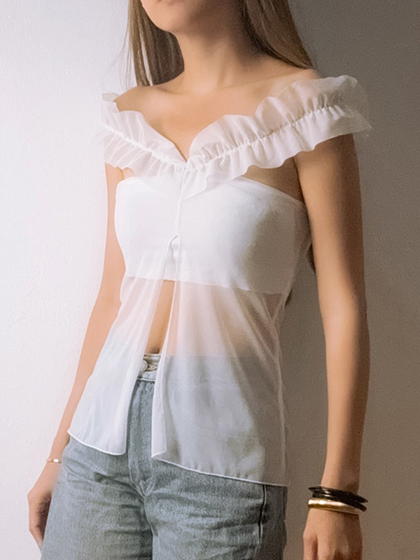 Sexy Tanktop mit einfarbigem Schlitz