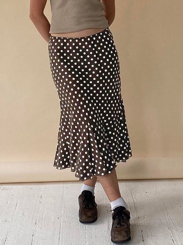 Maxirock mit Polka Dot-Print
