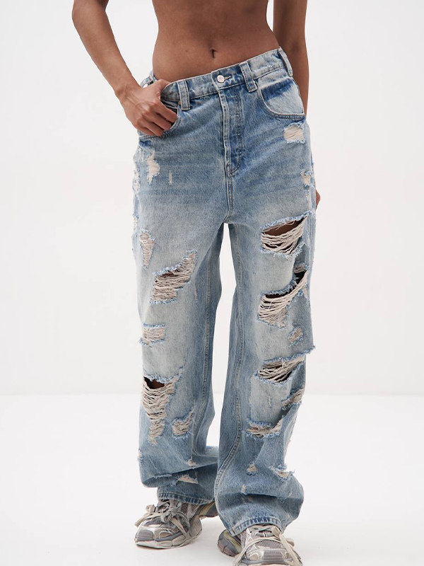 Distressed Holey Vielseitige zerrissene Jeans