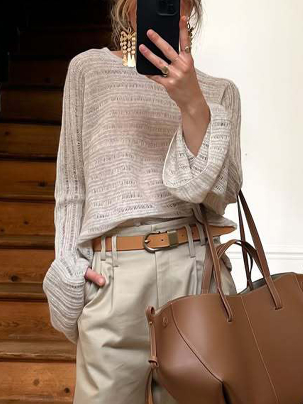 Lazy Rundhals Langarm