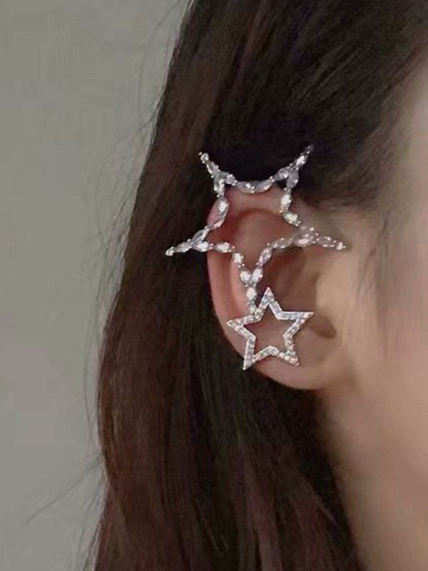 Sternförmige Ohrmanschette aus Strass