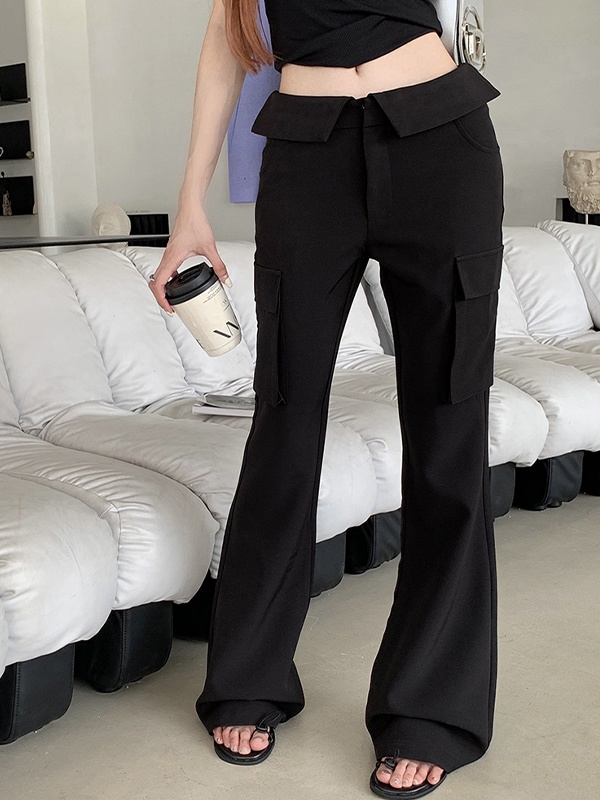 Street-Hose mit umgedrehter Taille und geradem Bein