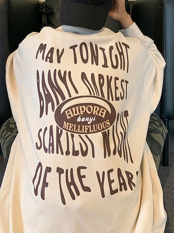 Herren-Sweatshirt aus Wildleder mit Buchstaben-Print