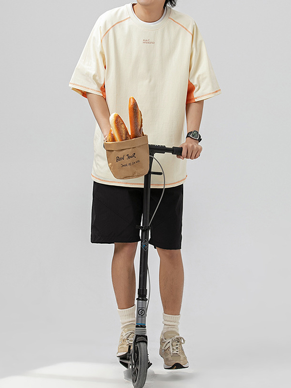 Raglan-T-Shirt mit kurzen Ärmeln für Herren in Übergröße