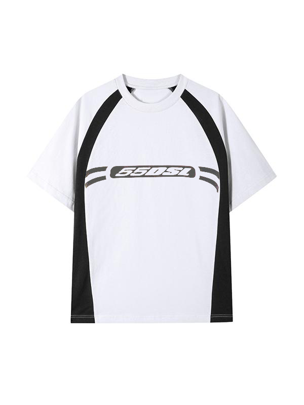 Übergroßes, kurzärmliges Motorrad-T-Shirt für Herren