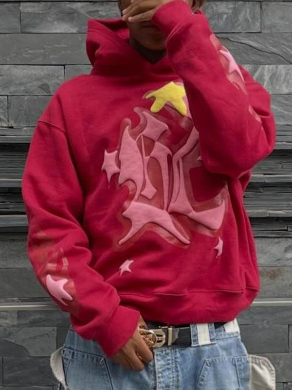 Übergroßer Hoodie mit Schriftzug für Herren