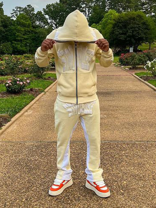 Übergroßer Kapuzenpullover mit langen Ärmeln und Schriftzug für Herren