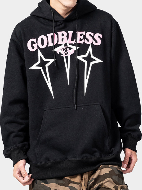 Übergroßer Hoodie mit Schriftzug für Herren