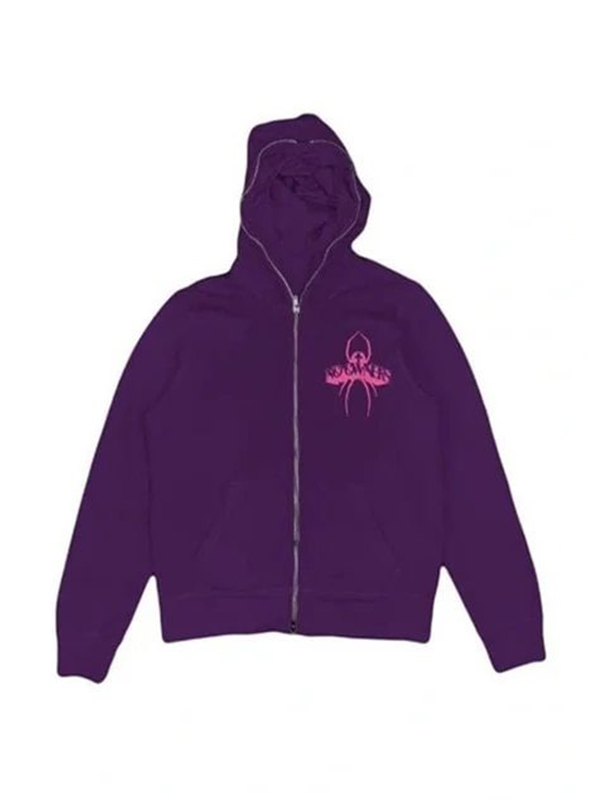 Übergroßer Hoodie mit Spinnen-Print für Herren