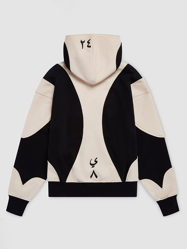 Übergroßer Kapuzenpullover mit Street-Stickerei und Kontrastfarbe für Herren