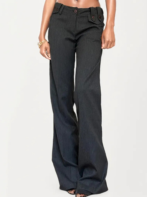 Vintage Low Rise gestreifte Cargohose