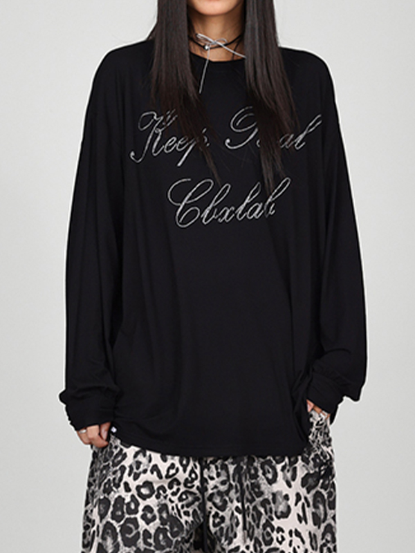 Übergroßes Langarm-T-Shirt „Hot Diamond“