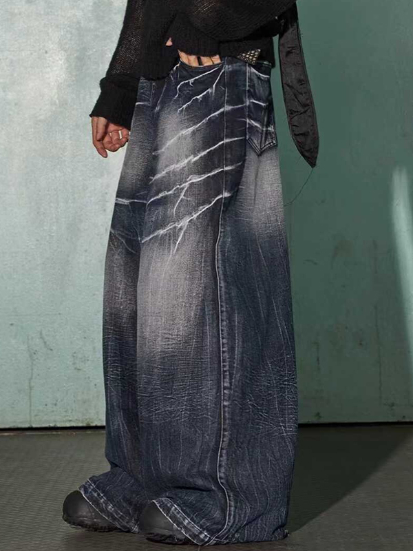 Lockere Jeans mit Batikmuster für Herren