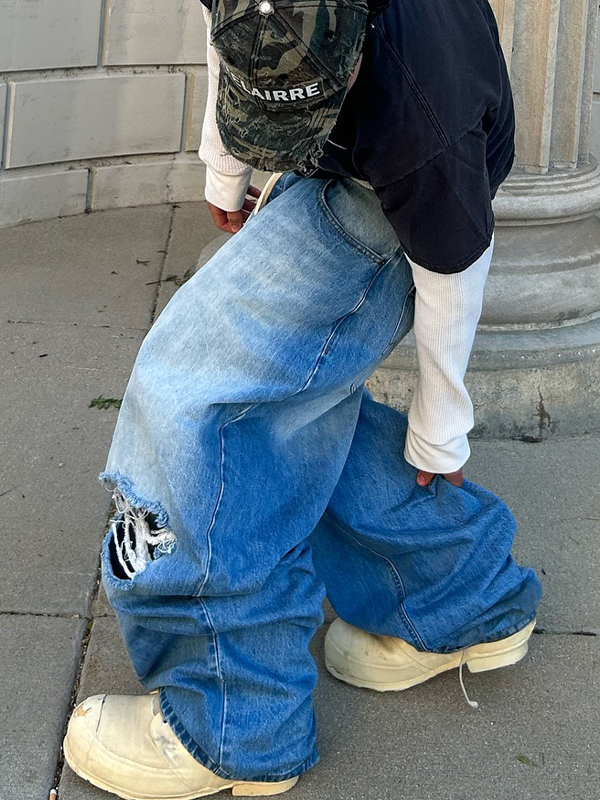 Zerrissene, lockere Jeans für Herren