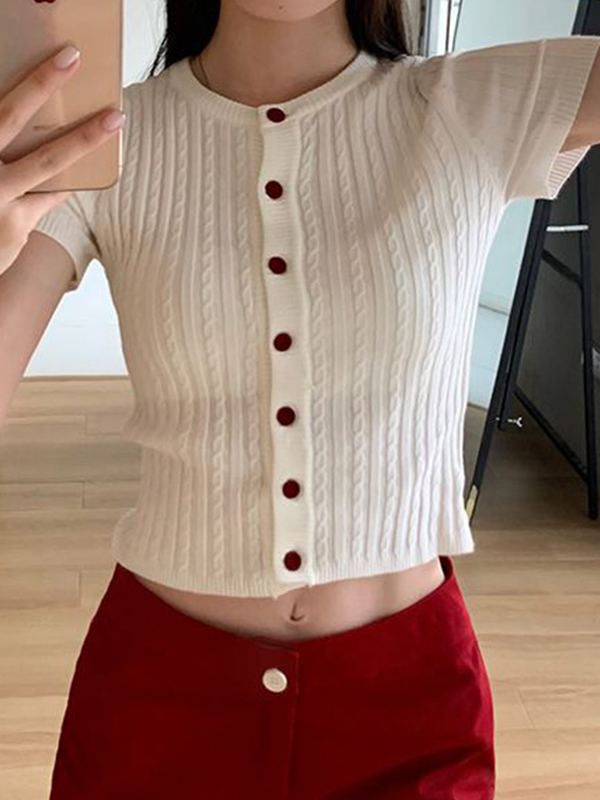 Strickjacke Kurzarm Strick