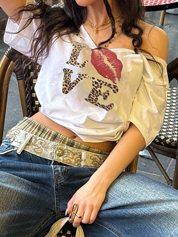 Oversize-Kurzarm-T-Shirt mit Monogramm