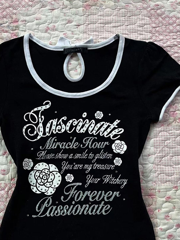 Kurzärmliges T-Shirt mit Vintage-Farbblock-Print