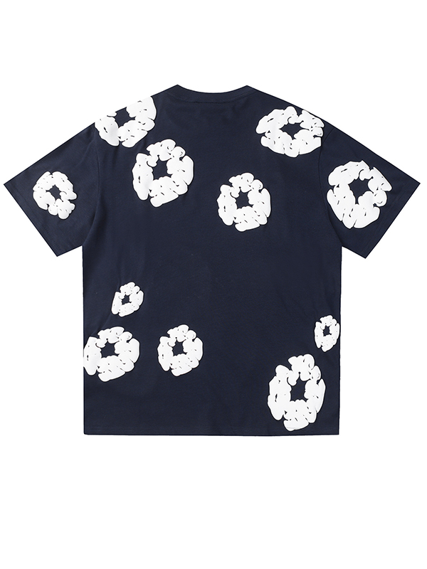 Übergroßes kurzärmliges T-Shirt mit Blumendruck