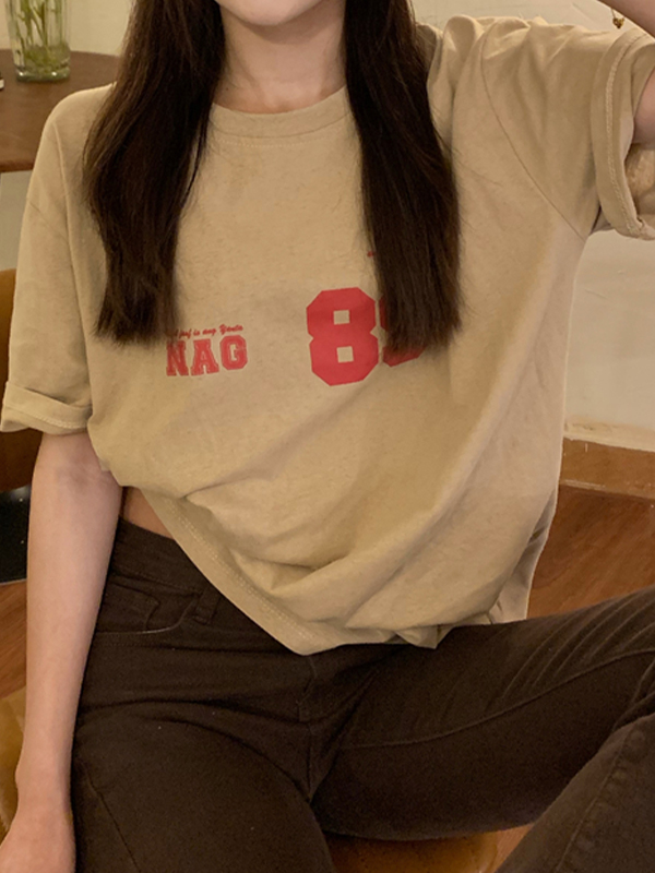 Übergroßes Kurzarm-T-Shirt mit Digitaldruck