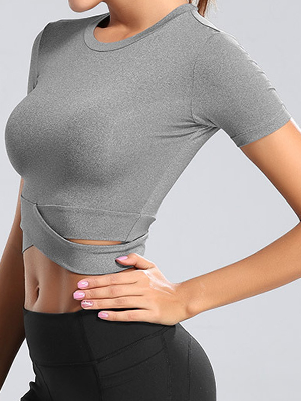 Kurzarm-T-Shirt in Unifarbe