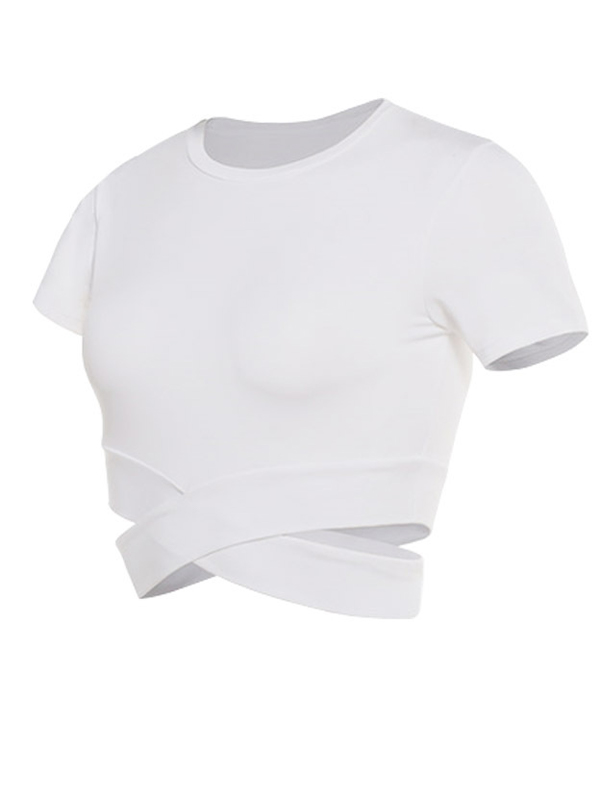 Kurzarm-T-Shirt in Unifarbe