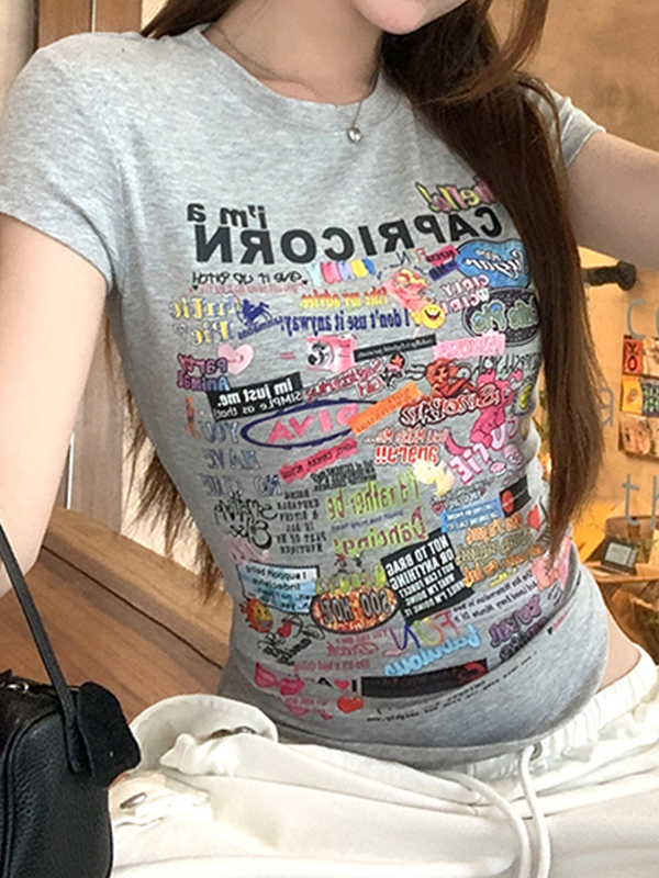 Kurzarm-T-Shirt mit Street-Print