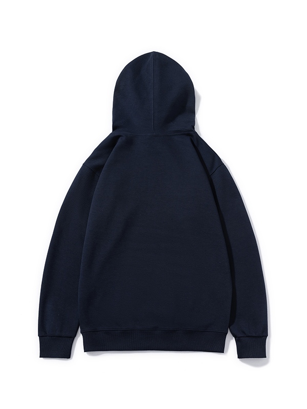 Einfarbiger, übergroßer Herren-Hoodie aus Twill mit Rundhalsausschnitt