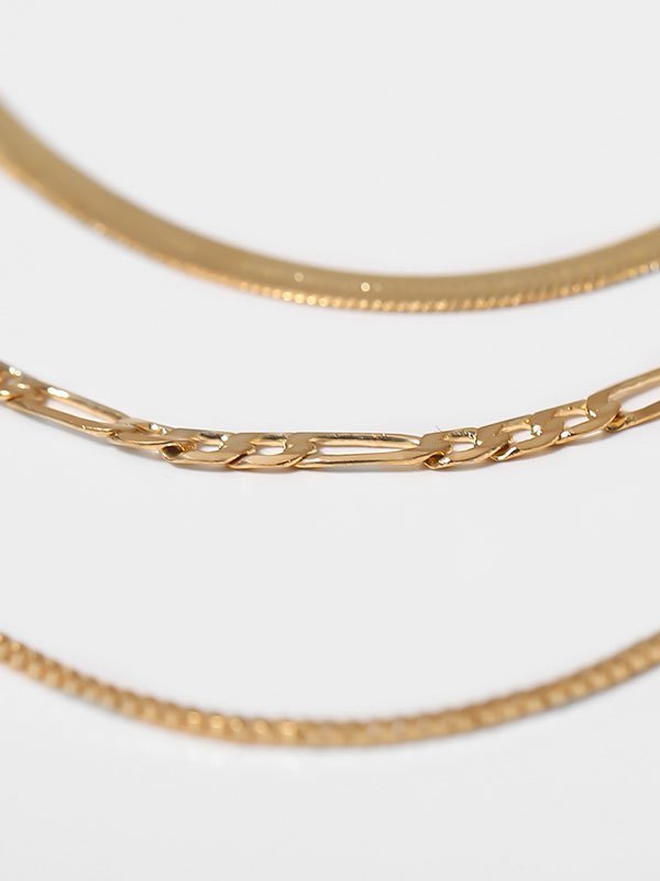 3 Stück Metall-Gliederketten-Halskette