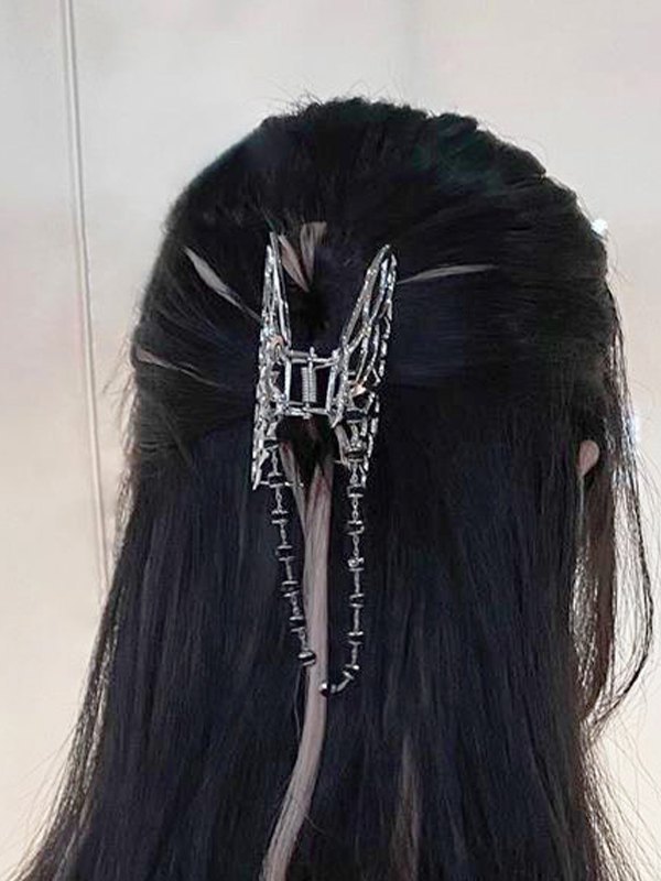 Perlenkette Dekor Schmetterling Haarkralle