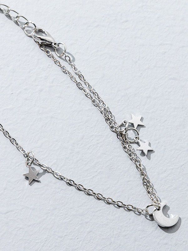 Stern-Mond-Fingerring-Ketten-Sklaven-Armband