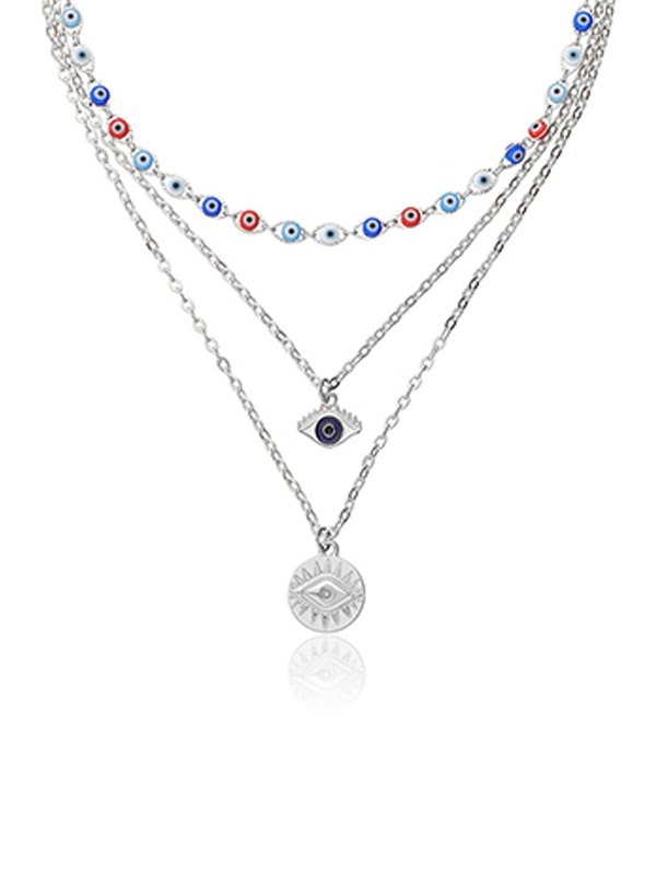 Devil Eye Charm mehrschichtige Halskette