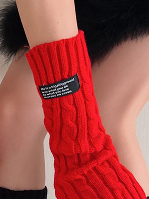 Daumenloch Zopfmuster Armwärmer Handschuhe