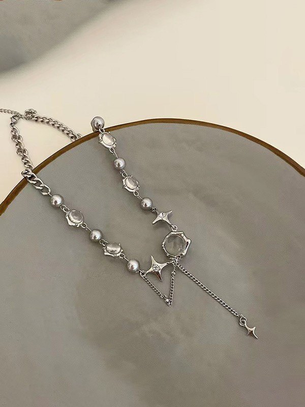 Strass-Stern-Korn-Kettenhalskette