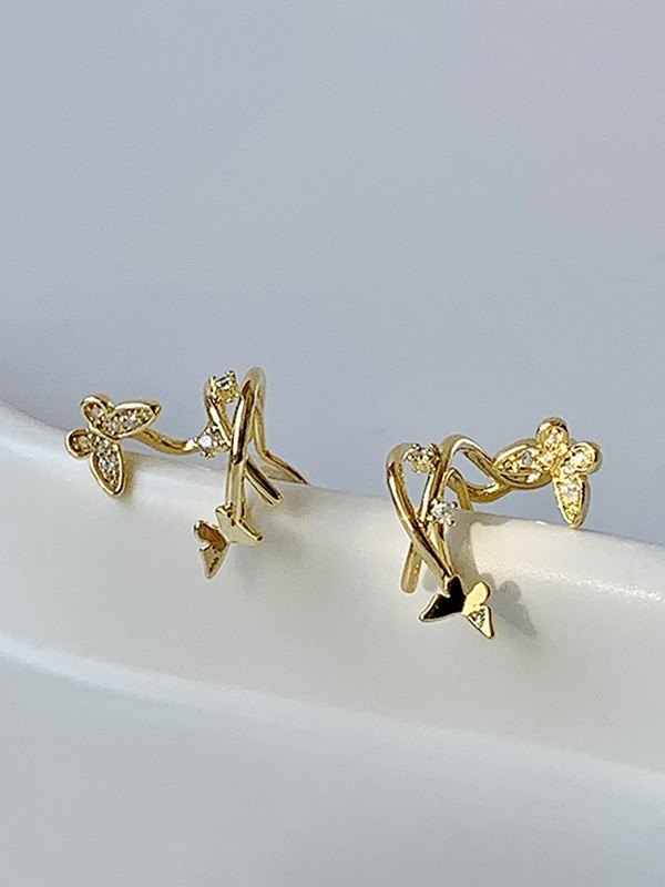 Strass-Schmetterlings-Ohrmanschetten