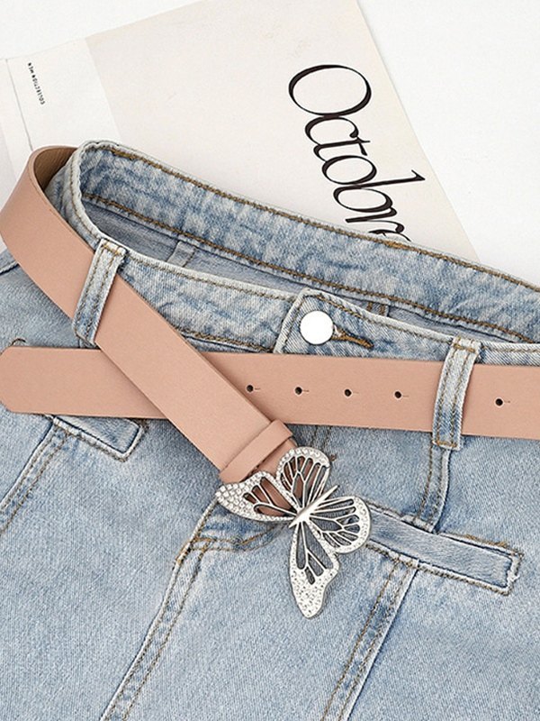 Strass-Schmetterlings-PU-Ledergürtel