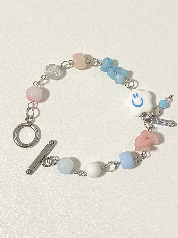 Wolke Stein Perlen Toggle Armband