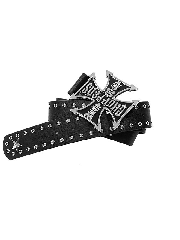 Letter Cross Rivets Pu-Ledergürtel