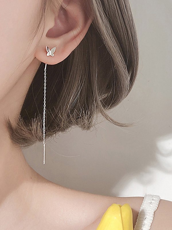 Schmetterlings-Charme-Quasten-Ketten-Ohrringe