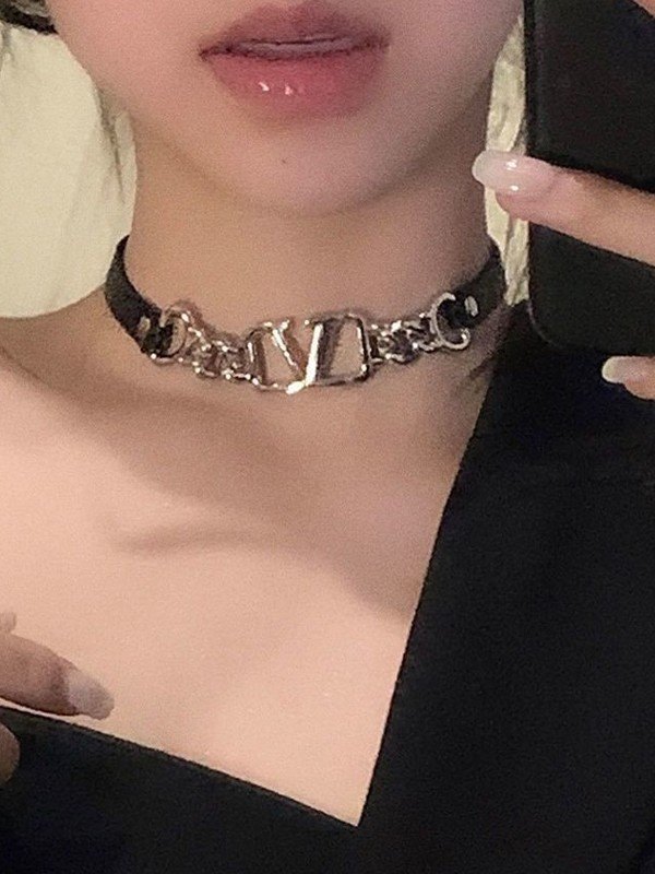 Silbernes Logo-Design Pu-Leder-Halsband